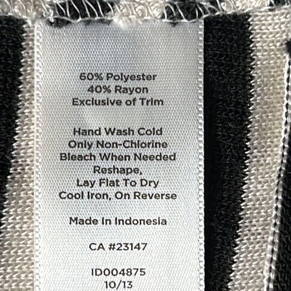 Talbots Woman Striped Sequin Top Short Sleeves Black - Ivory 2X - Picture 9 of 11